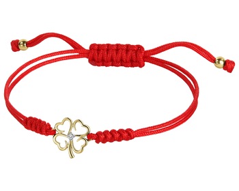 9 K Rhodium-Plated Yellow Gold Bracelet with Diamond - 0,008 ct - fineness 9 K