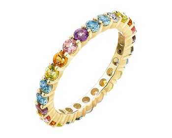 9 K Rhodium-Plated Yellow Gold Eternity with Diamond - fineness 9 K