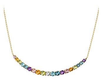 14 K Yellow Gold Necklace with Diamond - fineness 14 K