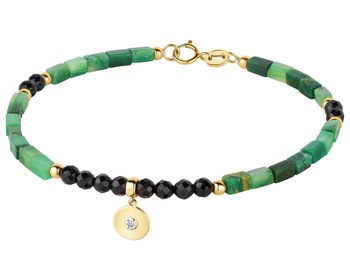 9 K Rhodium-Plated Yellow Gold Bracelet - fineness 9 K