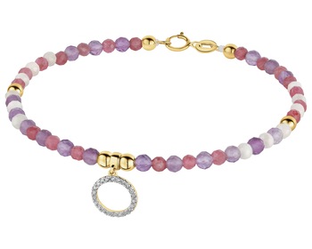 14 K Rhodium-Plated Yellow Gold Bracelet - fineness 14 K