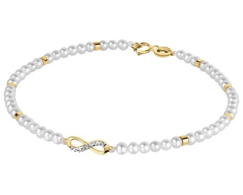 14 K Rhodium-Plated Yellow Gold Bracelet - fineness 14 K