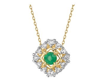 14 K Rhodium-Plated Yellow Gold Pendant  - fineness 14 K