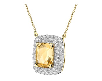 14 K Rhodium-Plated Yellow Gold Necklace - fineness 14 K