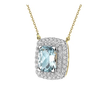 14 K Rhodium-Plated Yellow Gold Necklace - fineness 14 K