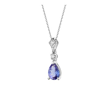 14 K Rhodium-Plated White Gold Pendant  - fineness 14 K