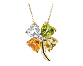 14 K Rhodium-Plated Yellow Gold Necklace - fineness 14 K