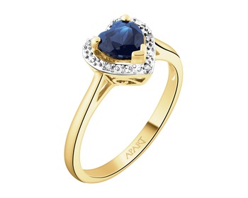 14 K Rhodium-Plated Yellow Gold Necklace with Diamonds - fineness 9 K