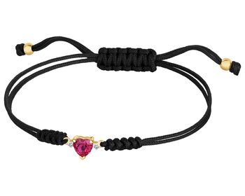 9 K Rhodium-Plated Yellow Gold Bracelet  - fineness 9 K