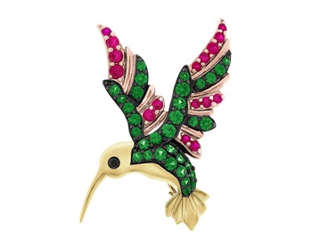 585 Yellow Gold Ruthenium-Plated Brooch - fineness 585