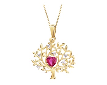 9 K Rhodium-Plated Yellow Gold Pendant - fineness 9 K