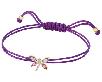 14 K Rhodium-Plated Yellow Gold Pendant with Diamond - fineness 9 K