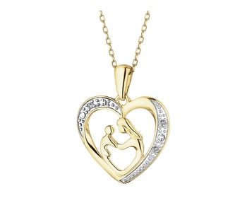 9ct Yellow Gold Pendant with Diamond - 0,01 ct - fineness 9 K