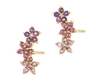 9 K Yellow Gold Earrings  - fineness 9 K