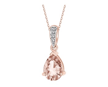 14 K Rhodium Plated Rose Gold Pendant  - fineness 14 K