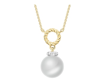 14 K Rhodium-Plated Yellow Gold Necklace  - fineness 14 K