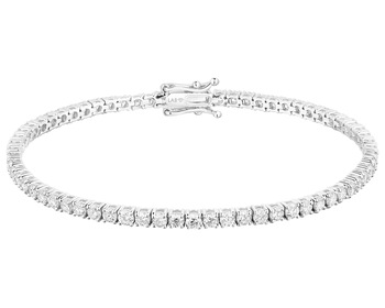 18 K Rhodium-Plated White Gold Tennis Bracelet with Laboratory Diamonds - 4,00 ct - fineness 18 K