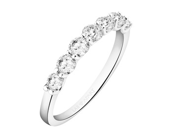 18 K Rhodium-Plated White Gold Ring with Laboratory Diamonds - 1,00 ct - fineness 18 K