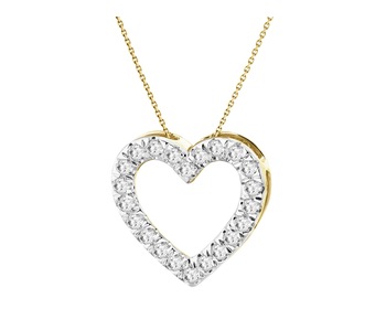 14 K Rhodium-Plated Yellow Gold Pendant with Laboratory Diamonds - 0,33 ct - fineness 14 K