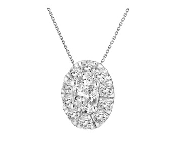 18 K Rhodium-Plated White Gold Pendant - 1,50 ct - fineness 18 K