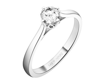14 K Rhodium-Plated White Gold Ring with Laboratory Diamond - 0,53 ct - fineness 14 K