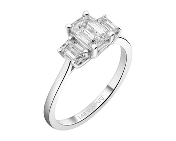 18 K Rhodium-Plated White Gold Ring - 1,52 ct - fineness 18 K