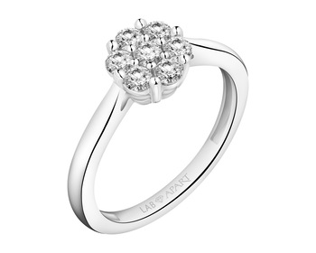 14 K Rhodium-Plated White Gold Ring with Laboratory Diamonds - 0,33 ct - fineness 14 K
