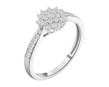 14 K Rhodium-Plated White Gold Ring with Laboratory Diamonds - 0,44 ct - fineness 14 K