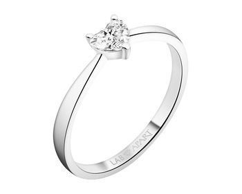 14 K Rhodium-Plated White Gold Ring with Laboratory Diamond - 0,25 ct - fineness 14 K