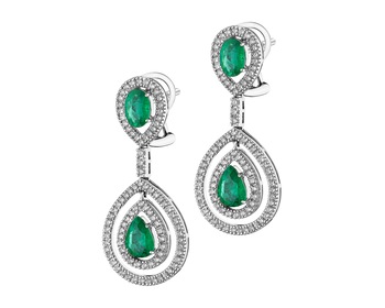 18 K Rhodium-Plated White Gold Dangling Earring - fineness 18 K