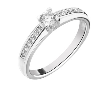 Rhodium Plated Silver Ring with Cubic Zirconia