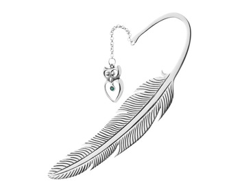 Silver bookmark with crystal