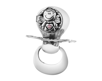 Silver pendant with crystal