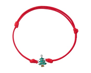 Sterling Silver & Enamel Bracelet with Cubic Zirconia