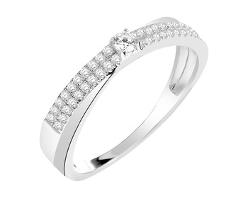 Rhodium Plated Silver Ring with Cubic Zirconia