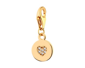 Gold-Plated Silver Pendant with Cubic Zirconia