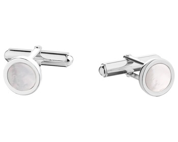 Silver cufflinks with mother of pearl