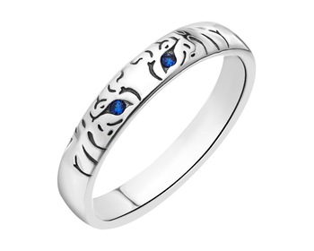 Silver ring with cubic zirconia