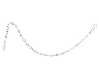 Rhodium Plated Silver Bracelet with Cubic Zirconia