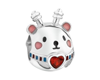 Rhodium Plated Silver Pendant with Cubic Zirconia