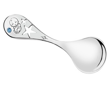 Rhodium Plated Silver Celebration with Glass