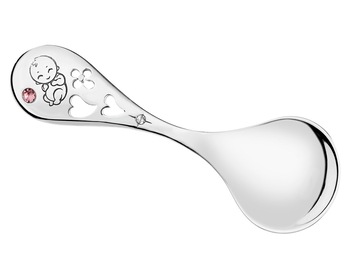 Rhodium Plated Silver Celebration with Glass