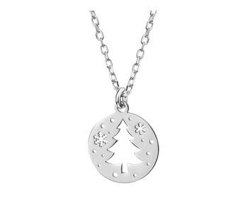 Rhodium Plated Silver Necklace