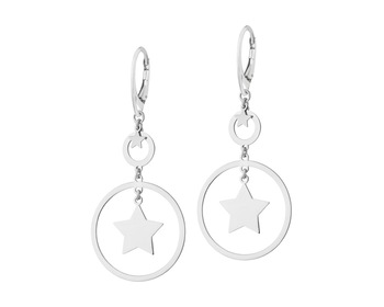 Rhodium Plated Silver Dangling Earring