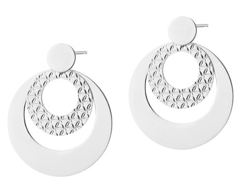 Rhodium Plated Silver Dangling Earring