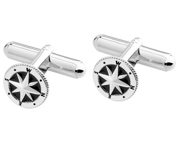 Rhodium Plated Silver Cufflink 