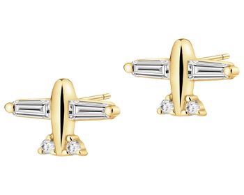 Gold-Plated Silver Earrings with Cubic Zirconia