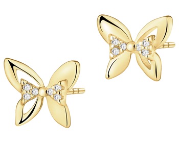 Gold-Plated Silver Earrings with Cubic Zirconia
