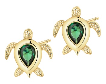 Gold-Plated Silver Earrings with Cubic Zirconia