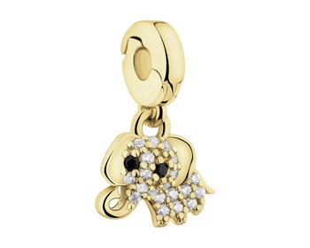 Gold-Plated Silver Pendant with Cubic Zirconia